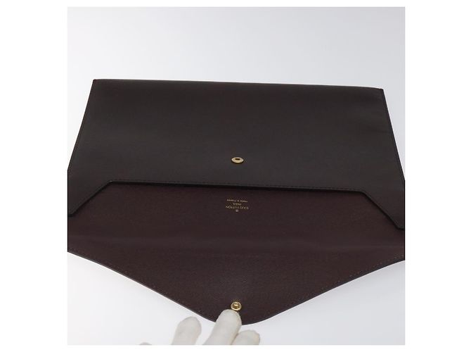 LOUIS VUITTON Taiga Borsa Documenti Clutch Acajou M99087 LV Auth JB083 Marrone - vista 9