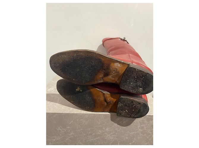 Kelly Hermès HERMES Stiefel T.EU 37 Leder Rot - Ansicht 8