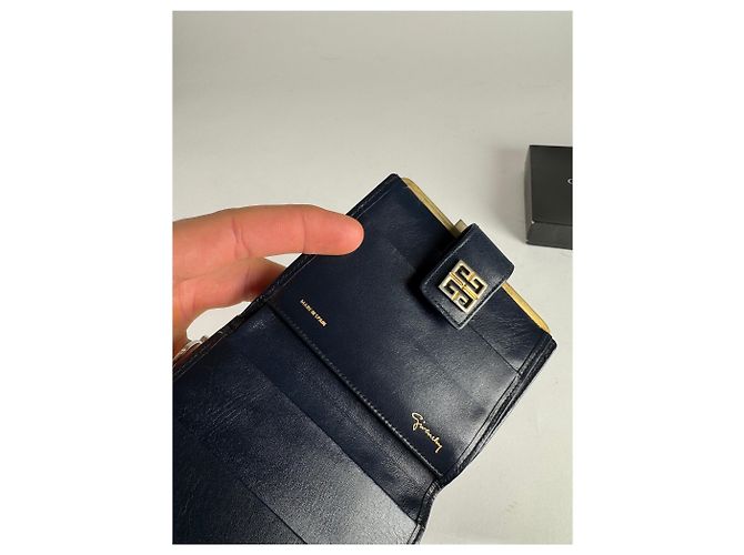Vintage Givenchy GV3 monogram Leather Wallet marine white - view 10