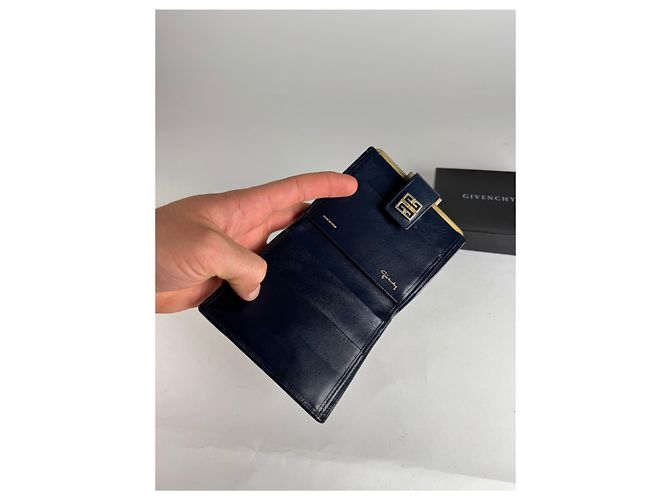 Vintage Givenchy GV3 monogram Leather Wallet marine white - view 3