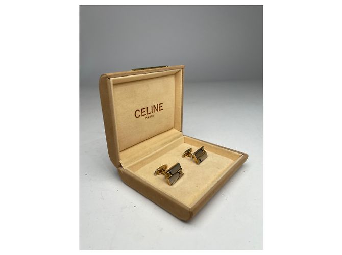 Céline Gemelli vintage Celine Paris in acciaio dorato - vista 4