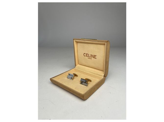 Céline Gemelli vintage Celine Paris in acciaio dorato - vista 5