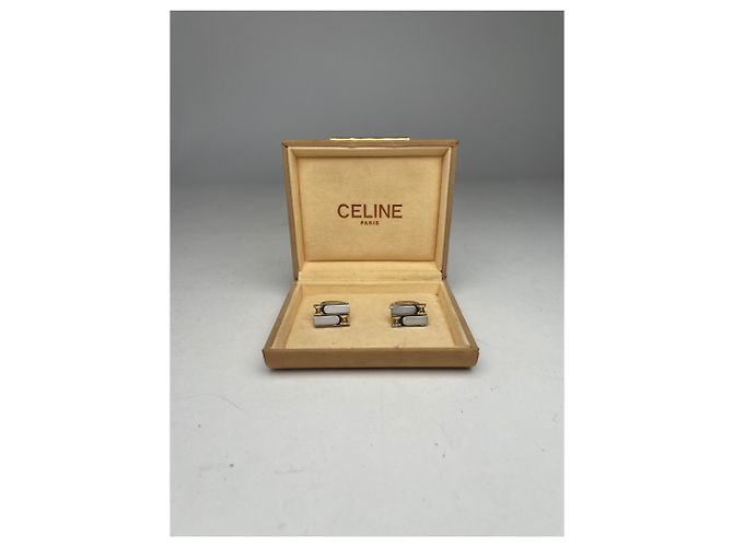 Céline Gemelli vintage Celine Paris in acciaio dorato - vista 6