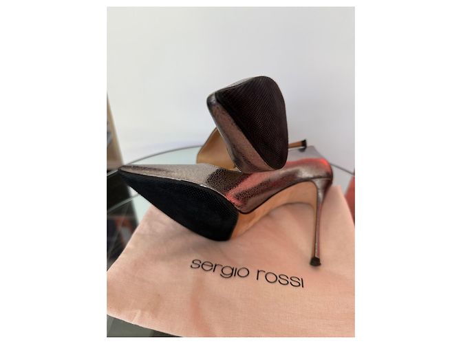 Zapatos de tacón Sergio Rossi Godiva en cuero plateado Plata - vista 5