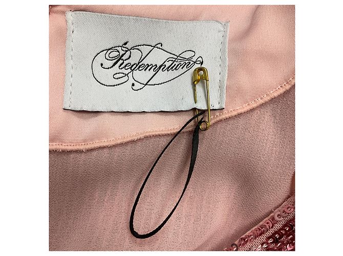 Vestido mini drapeado com mangas morcego rosa antigo Redemption - vista 4