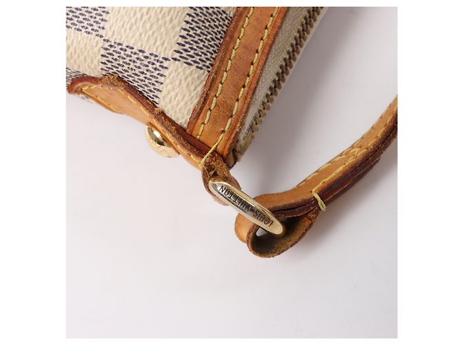Borsa a Spalla Louis Vuitton Damier Azur Siracusa PM N41113 Beige - vista 15