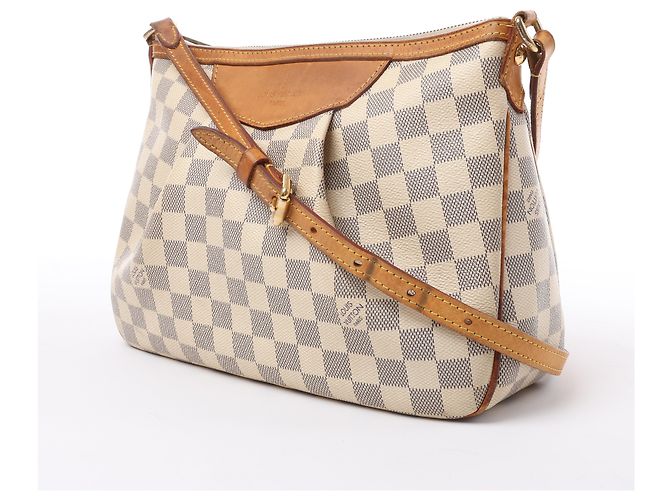 Borsa a Spalla Louis Vuitton Damier Azur Siracusa PM N41113 Beige - vista 2