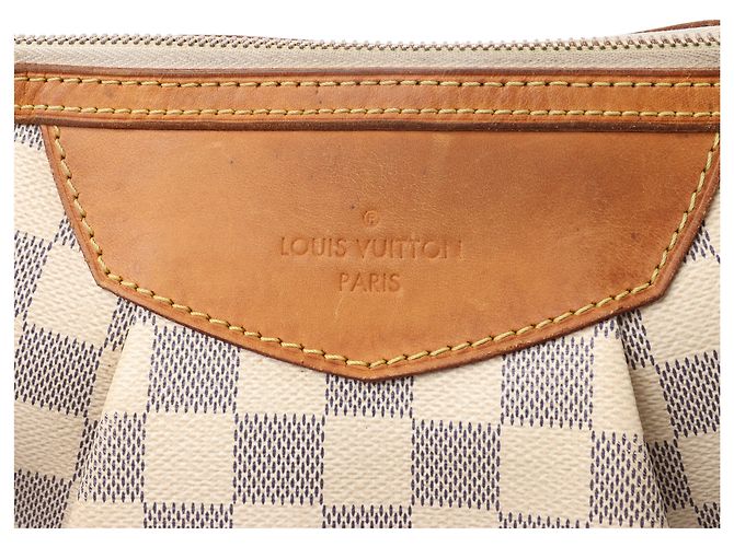 Borsa a Spalla Louis Vuitton Damier Azur Siracusa PM N41113 Beige - vista 7