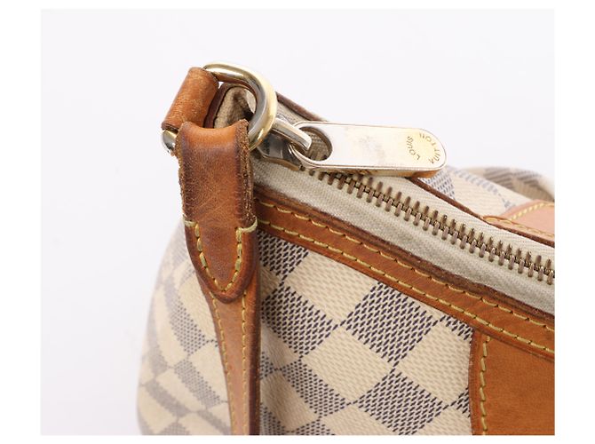 Borsa a Spalla Louis Vuitton Damier Azur Siracusa PM N41113 Beige - vista 8