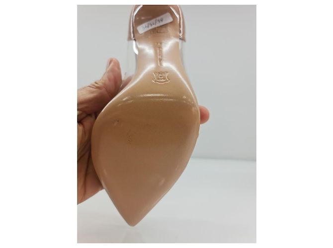 Gianvito Rossi Plexy-Pumps. PVC in Lackleder Beige - Ansicht 2