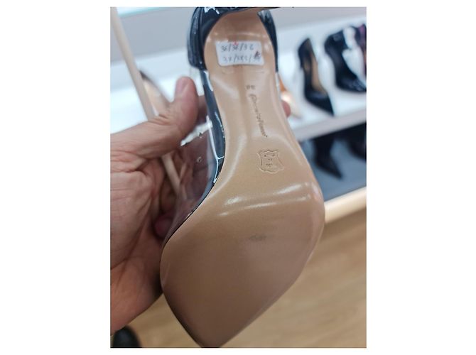 Décolleté Gianvito Rossi Plexy Vernice Nero - vista 5