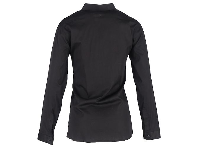 Camicia a maniche lunghe decorata Dior in cotone nero - vista 3