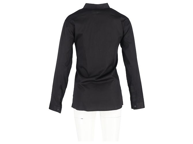 Camicia a maniche lunghe decorata Dior in cotone nero - vista 6