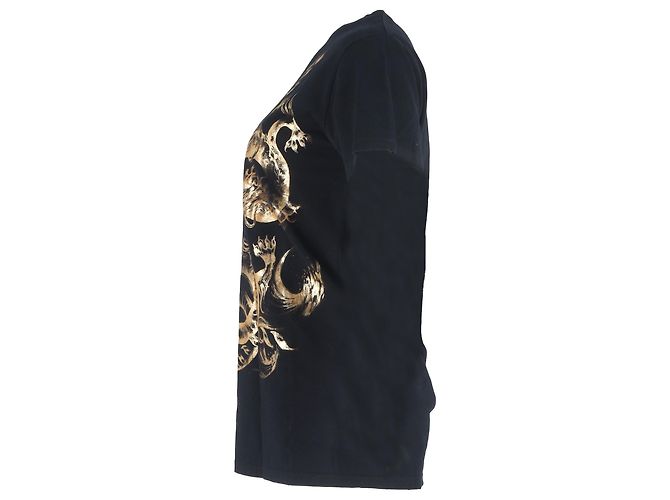 Camiseta estampada com dragão Balmain em algodão preto - vista 2