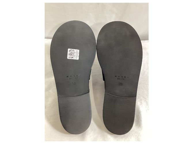 Mules Loafer Marni in pelle nera Nero - vista 12