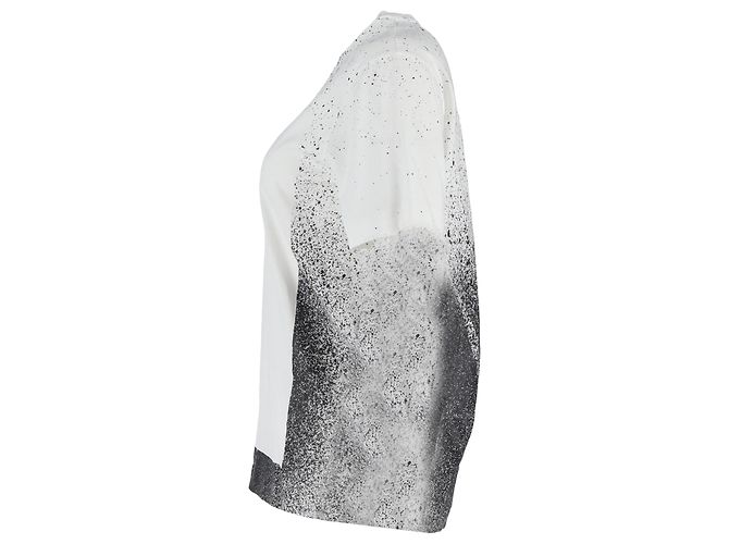 Balenciaga T-Shirt mit Splash-Effekt aus schwarzer und weißer Baumwolle Roh - Ansicht 2
