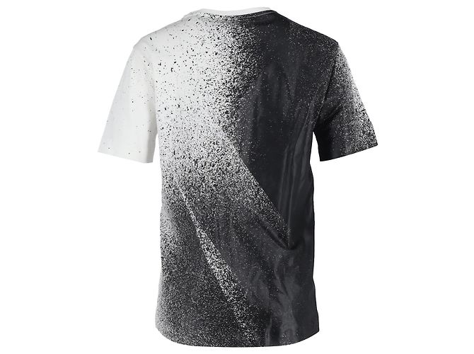 Balenciaga T-Shirt mit Splash-Effekt aus schwarzer und weißer Baumwolle Roh - Ansicht 3