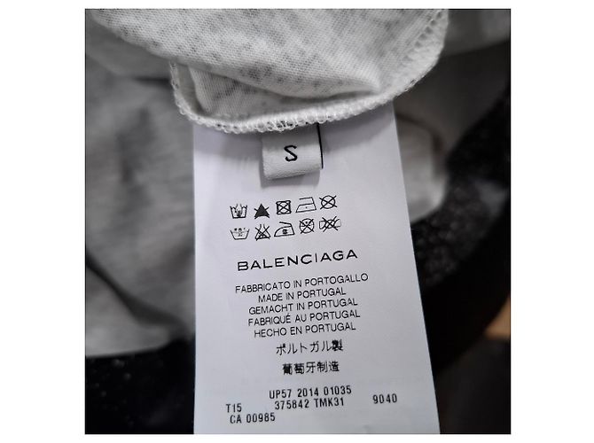 Balenciaga T-Shirt mit Splash-Effekt aus schwarzer und weißer Baumwolle Roh - Ansicht 4