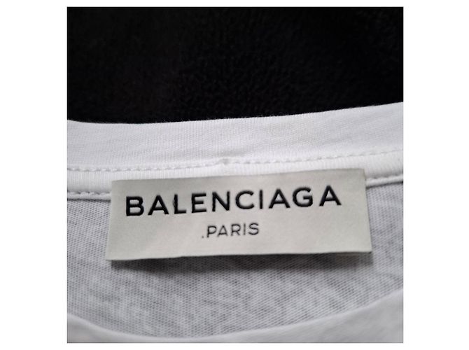 Balenciaga T-Shirt mit Splash-Effekt aus schwarzer und weißer Baumwolle Roh - Ansicht 5