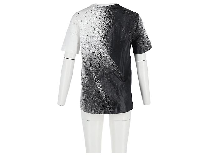 Balenciaga T-Shirt mit Splash-Effekt aus schwarzer und weißer Baumwolle Roh - Ansicht 8