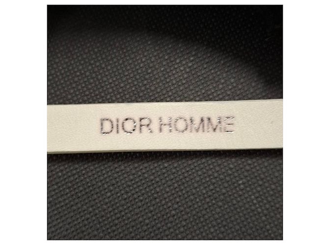Christian Dior Bracciale in pelle bianca con logo Dior Homme Bianco Crudo - vista 3