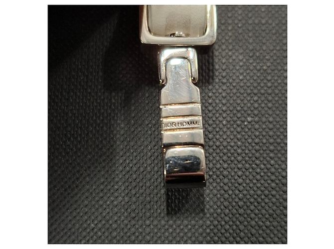 Christian Dior Bracciale in pelle bianca con logo Dior Homme Bianco Crudo - vista 4