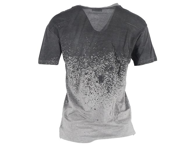 Camiseta Dior Ombre V-Neck en algodón negro y gris - vista 3