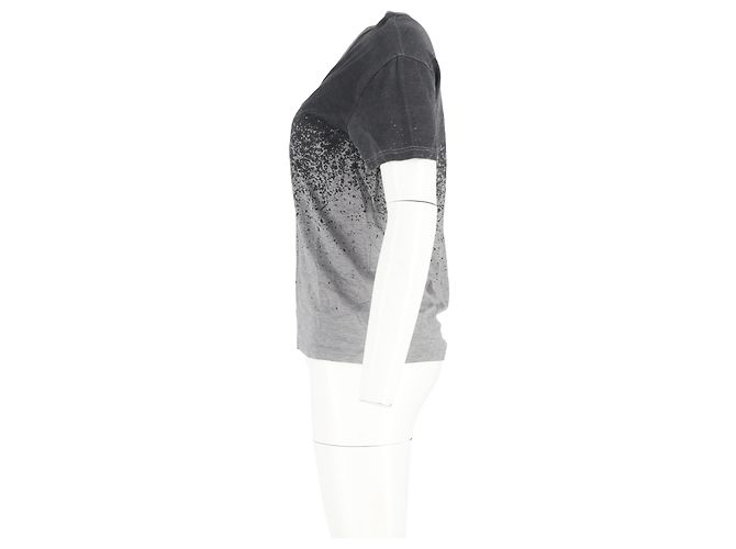 Camiseta Dior Ombre V-Neck en algodón negro y gris - vista 5