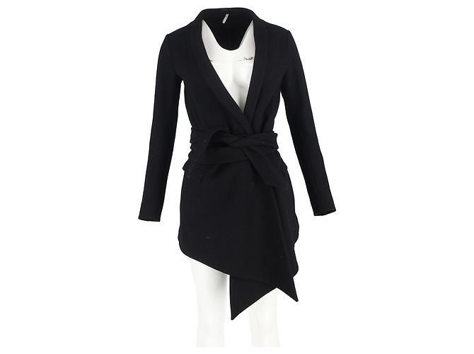 Abrigo peacoat asimétrico Dior en lana negra Negro - vista 4