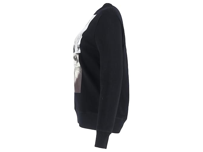 Neil Barrett Mohawk Wolf bedruckter Pullover aus schwarzer Baumwolle - Ansicht 2