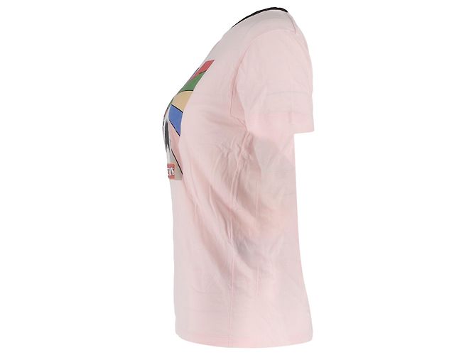 Saint Laurent Camiseta de algodón rosa con estampado de tiburón Saint Lauren Castaño - vista 2