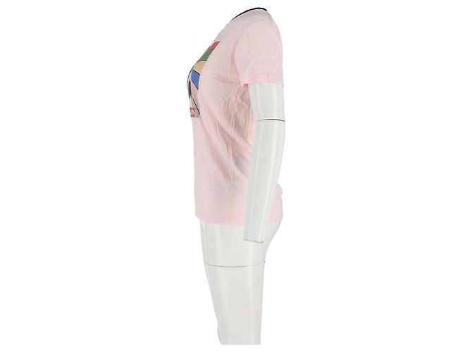 Saint Laurent Camiseta de algodón rosa con estampado de tiburón Saint Lauren Castaño - vista 5