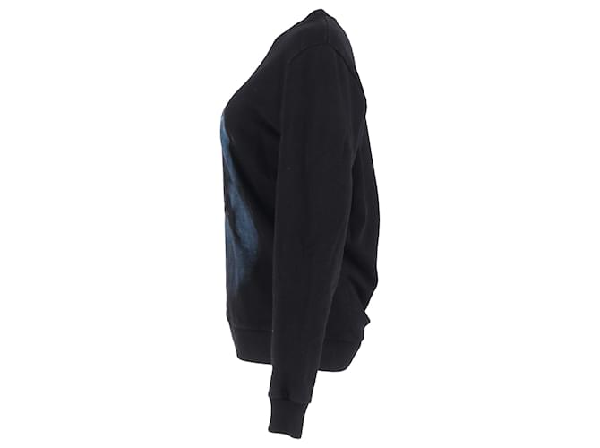 Givenchy Crewneck-Pullover aus schwarzer Baumwolle mit Haifischdruck Grau - Ansicht 2