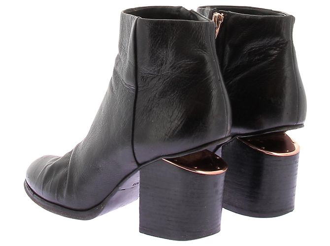 Botas ankle ALEXANDER WANG T.EU 38.5 Couro Preto - vista 8