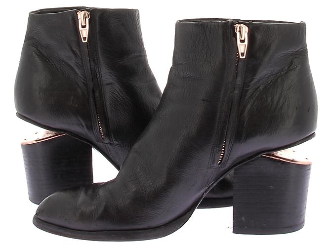 Botas ankle ALEXANDER WANG T.EU 38.5 Couro Preto - vista 9