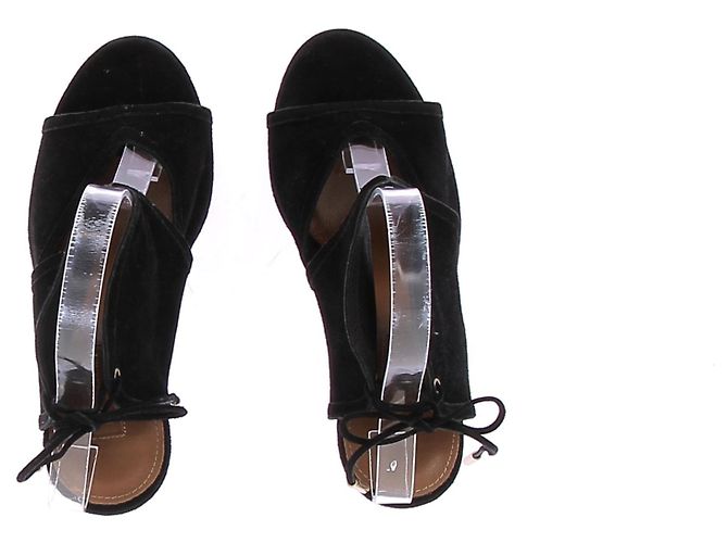 Sandales AQUAZZURA T.EU 38.5 en daim Noir - vue 6