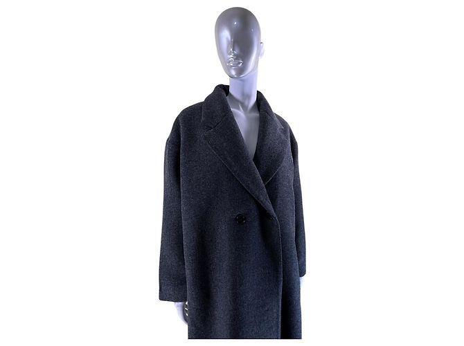 Autre Marque Abrigo de lana Bouguessa gris oscuro Gris antracita - vista 3