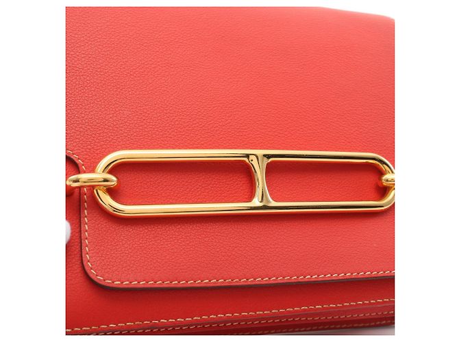 Borsa Roulis 23 in Evercolor rosso di Hermès - vista 10