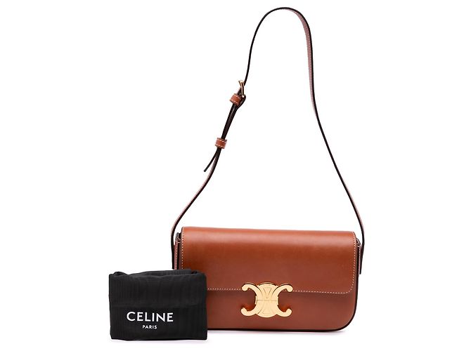 Céline Borsa a spalla Claude in vitello lucido marrone Celine - vista 10