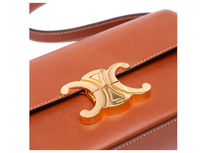 Céline Borsa a spalla Claude in vitello lucido marrone Celine - vista 8