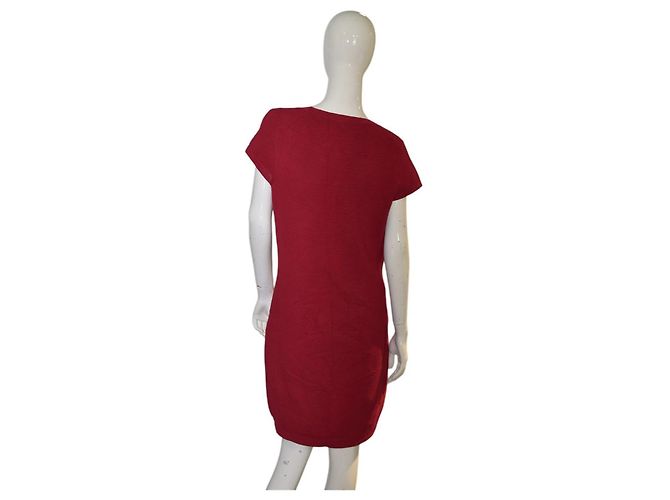 French Connection Rotes Geripptes Viskose Minikleid - Ansicht 2