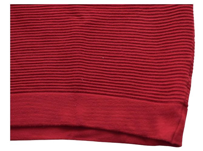 French Connection Rotes Geripptes Viskose Minikleid - Ansicht 5