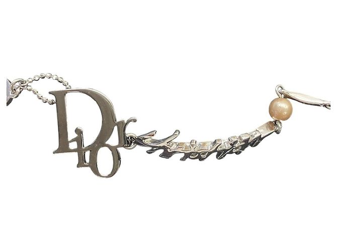 Perlenkette mit silbernem Logo von Christian Dior - Ansicht 2