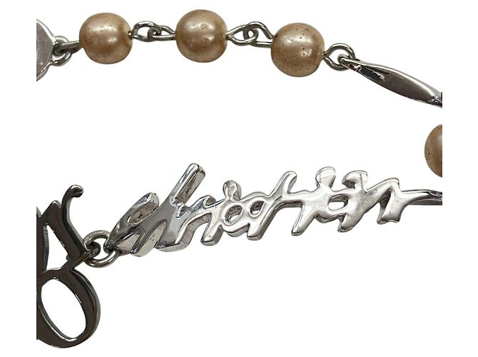 Perlenkette mit silbernem Logo von Christian Dior - Ansicht 4