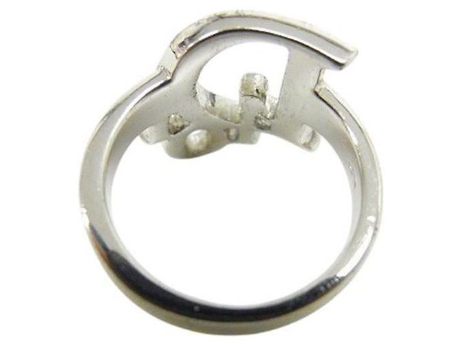 Silberne Strass-Logo-Ring von Christian Dior - Ansicht 2