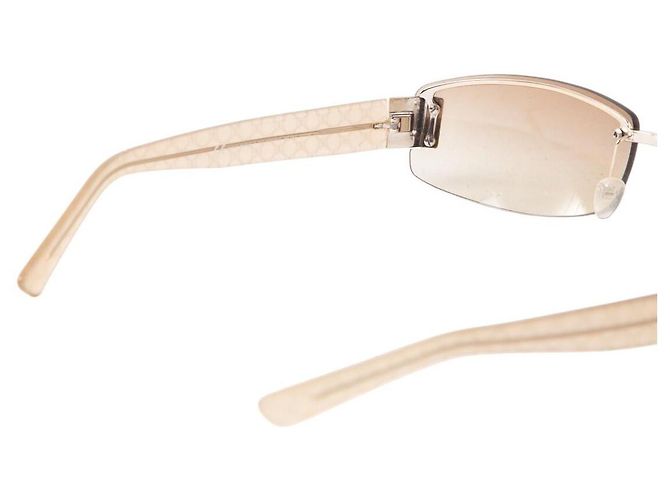 Gafas de sol Gucci marrón camello con borde crema sin montura plateada 1799 - vista 6