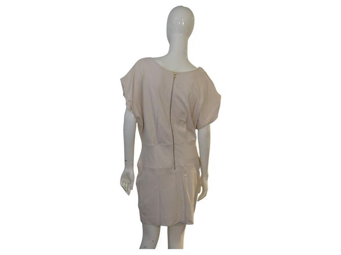 French Connection Mini-Kleid aus Viskose in Creme mit V-Ausschnitt Gr 12 Roh - Ansicht 2