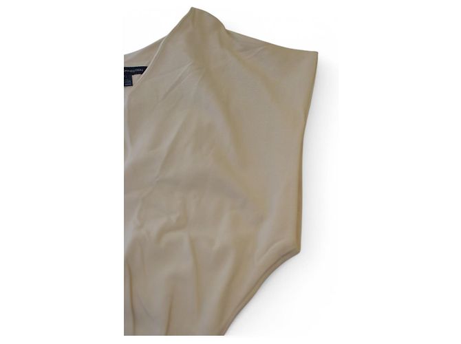 French Connection Mini-Kleid aus Viskose in Creme mit V-Ausschnitt Gr 12 Roh - Ansicht 4