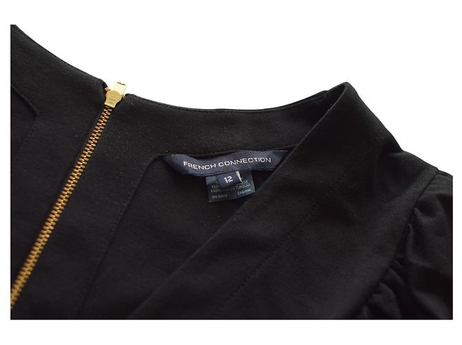 French Connection Abito Mini Nero a Maniche Lunghe con Scollo a V Taglia 12 - vista 3