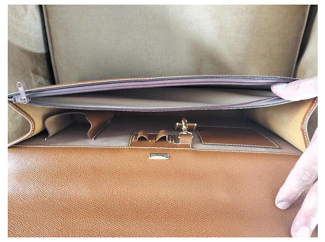 Le Tanneur document holder in camel leather - vue 7